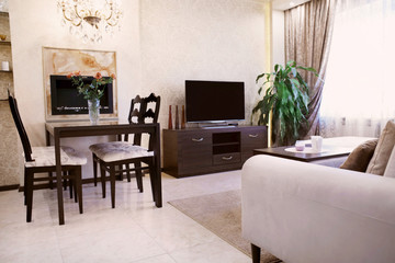 Wall Mural - Interior of modern living room with furniture