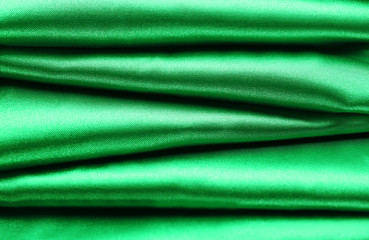 Wall Mural - Green silk texture, close up