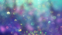 Abstract Underwater Background, Mermaid Skin Concept, Bokeh Light Glistening On Purple And Turquoise Color Shades, Blurred, Perfect As Backdrop Or Wallpaper, A Dreamy Atmosphere For Your Design..
