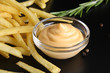 French fries and cheese sauce
