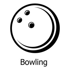 Canvas Print - Bowling ball icon, simple black style