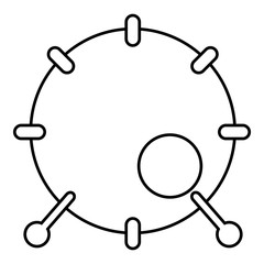 Poster - Drum icon , outline style