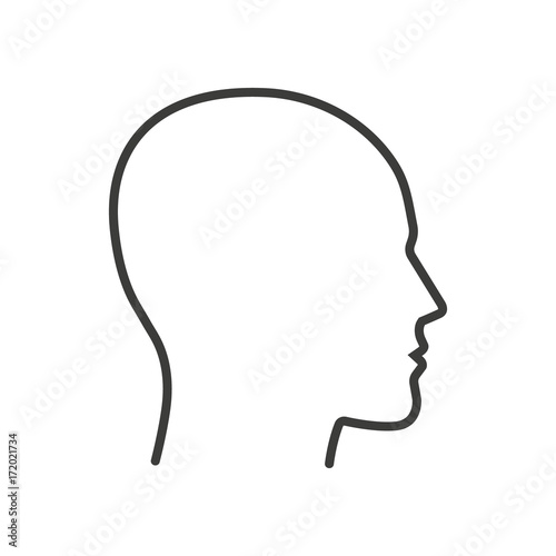 Fotomural Head. Line. Vector. Isolated.