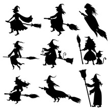 Halloween Witch Silhouette Set