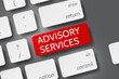 Advisory Services Key. Advisory Services on Red Keyboard Button