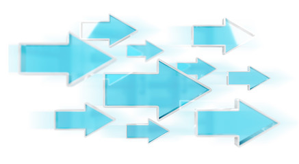 Poster - Digital modern blue arrow 3D rendering