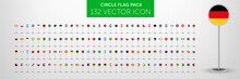 WORLD FLAG Vector Collection 132 Circle Icon Points 