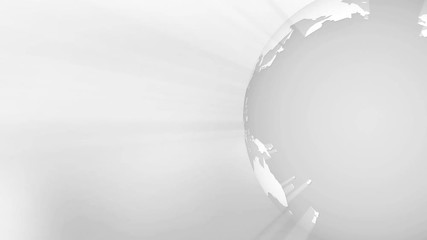 Wall Mural - Rotating Earth globe with rays. Business gray background loop.