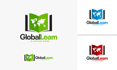 Wall Mural - World Education logo template, Global Learn logo designs vector