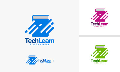 Wall Mural - Tech Book Logo template, Technology Learn logo designs vector