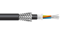Fiber Optic Cable With Braided Armored Structure. Vector Realistic Illustration.