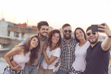 Rooftop party selfie