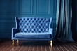 © Magryt - Antique wood sofa couch in vintage room. Classical style armchair.