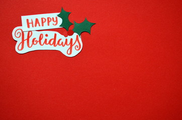 Sticker - HAPPY HOLIDAYS hand-lettered card with copy space