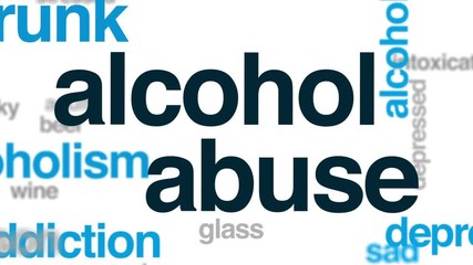 Sticker - Alcohol abuse animated word cloud, text design animation.