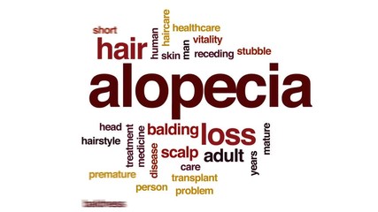 Sticker - Alopecia animated word cloud, text design animation.