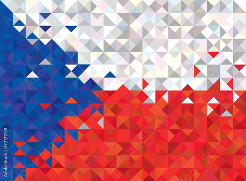 Fotomural Abstract Czech Republic Flag, Czech Colors (Vector Art)