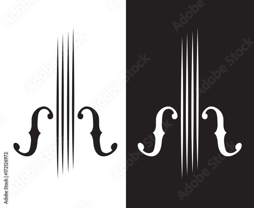 Dekoracja na wymiar  abstrakcyjna-monochromatyczna-ilustracja-skrzypiec