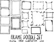 Set of Frame doodle illustration Hand drawn Sketch line vector eps10