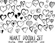 Set of Heart doodle illustration Hand drawn Sketch line vector eps10