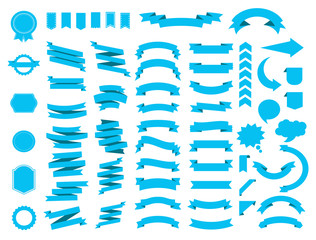 Wall Mural - ribbon vector icon set on white background. banner isolated shapes illustration of gift and accessor