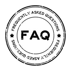 Wall Mural - Grunge black FAQ (Abbreviation of Frequently Asked Questions) round rubber seal stamp on white background