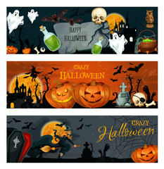 Wall Mural - Halloween banner for spooky october holiday design