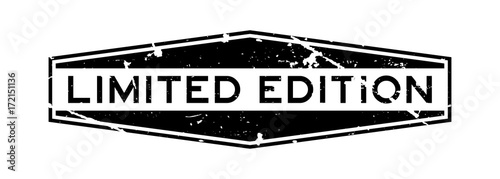 Cuadros en Lienzo Grunge black limited edition wording hexagon rubber seal stamp on white backgrou