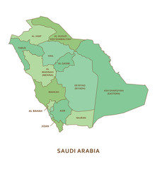 saudi arabia regions, vector geography background