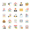 Real Estate Flat Colored Icons Set 1