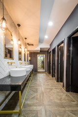 Toilet in luxury furnished restaurant interior