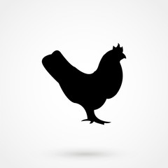 Wall Mural - chicken icon, vector chicken silhouette, isolated chicken silhouette