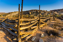 Old Ranch Fence In Desert