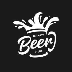 Wall Mural - craft beer pub typography. vector vintage lettering illustration.