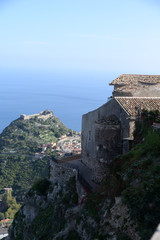 Sticker - Aussicht von Castelmola auf Taormina