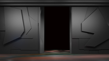 Wall Mural - Space environment, ready for comp of your characters.3D rendering