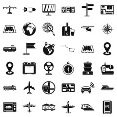 Poster - Communication icons set, simple style