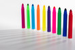 rows of colorful marker on white background