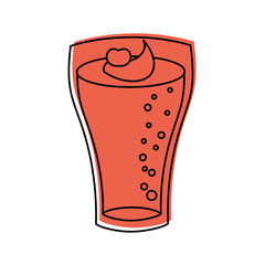 Wall Mural - milkshake with cream in glass strawberry drink vector illustration