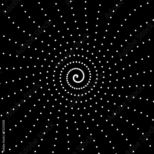 Plakat Czarno-biały spiralny punktowy wzór