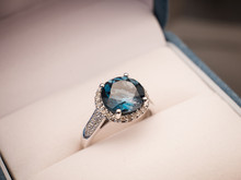 Jewel Gemstone Ring On Black Background