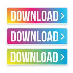 Poster - Download web button colorful