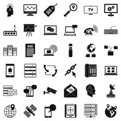 Poster - Contact icons set, simple style