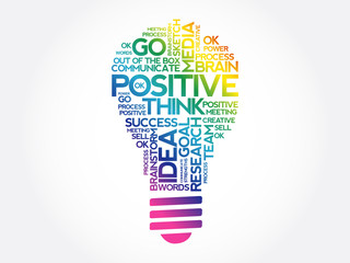 Poster - Positive bulb word cloud, business concept