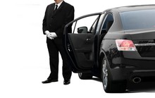 Chauffeur private service man waiting for passenger