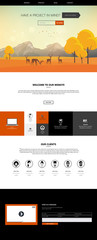 Fototapete - website template in autumn theme, vector illustration