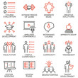 Vector set of 16 icons related to career progress, workshop, professional consulting service, training and development. Mono line pictograms and infographics design elements - part 2