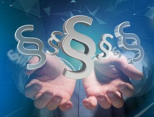 Fototapete - Justice and law symbol displayed on a futuristic interface - 3d rendering