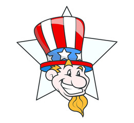 Wall Mural - Happy Cartoon Uncle Sam Face