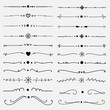 © OneyWhyStudio - Set Of Decorative Calligraphic Elements For Decoration. Handmade Vector Illustration.